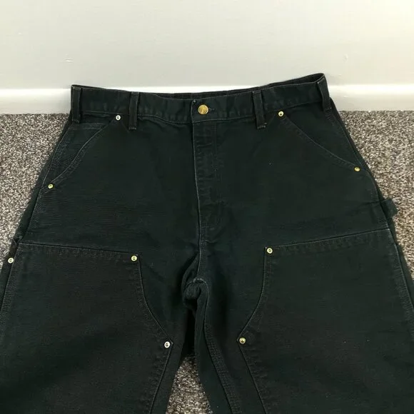 Vintage Carhartt Carpenter Double Knee Work Pants 32x30 B01 BLK